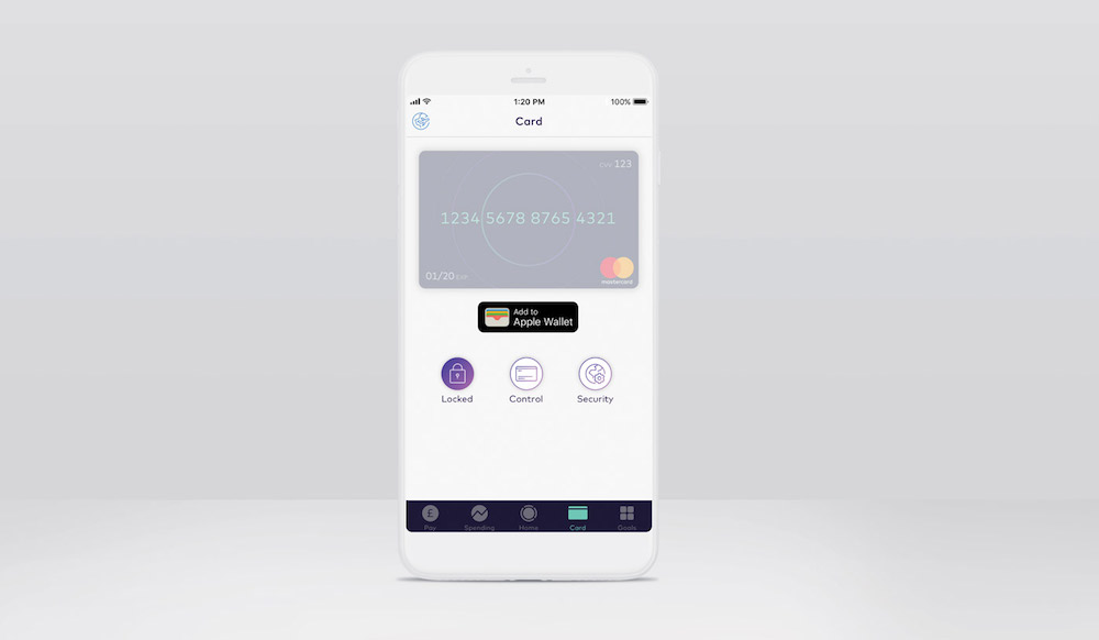 Card lock security feature on Starling app