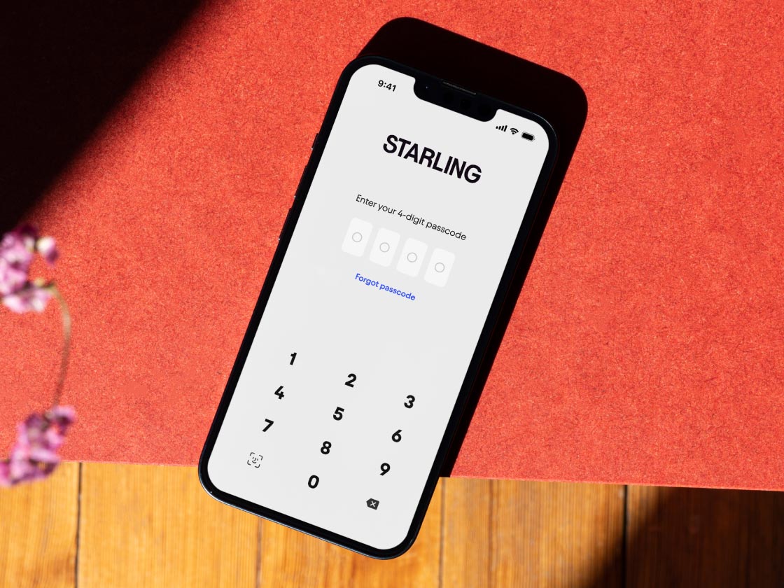 Starling app requesting secure passcode login