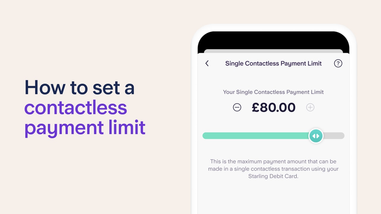 In app view of how to set contactless payment limit