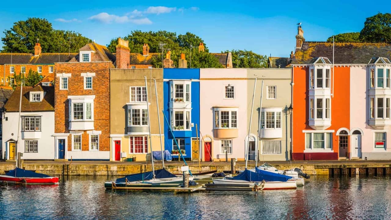an image of colourful seafront houses