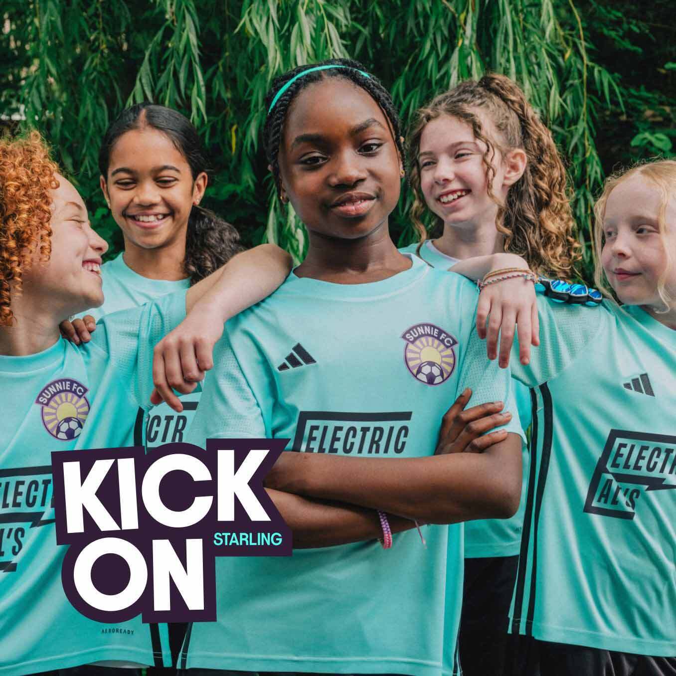 Image showing young girls in their football kit