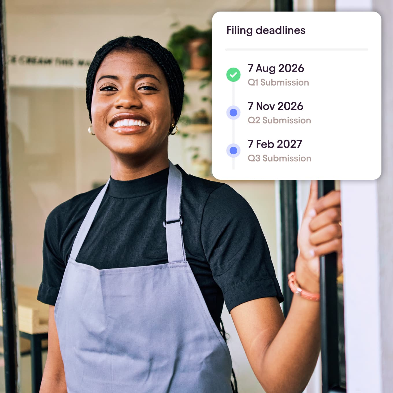 Business owner at storefront