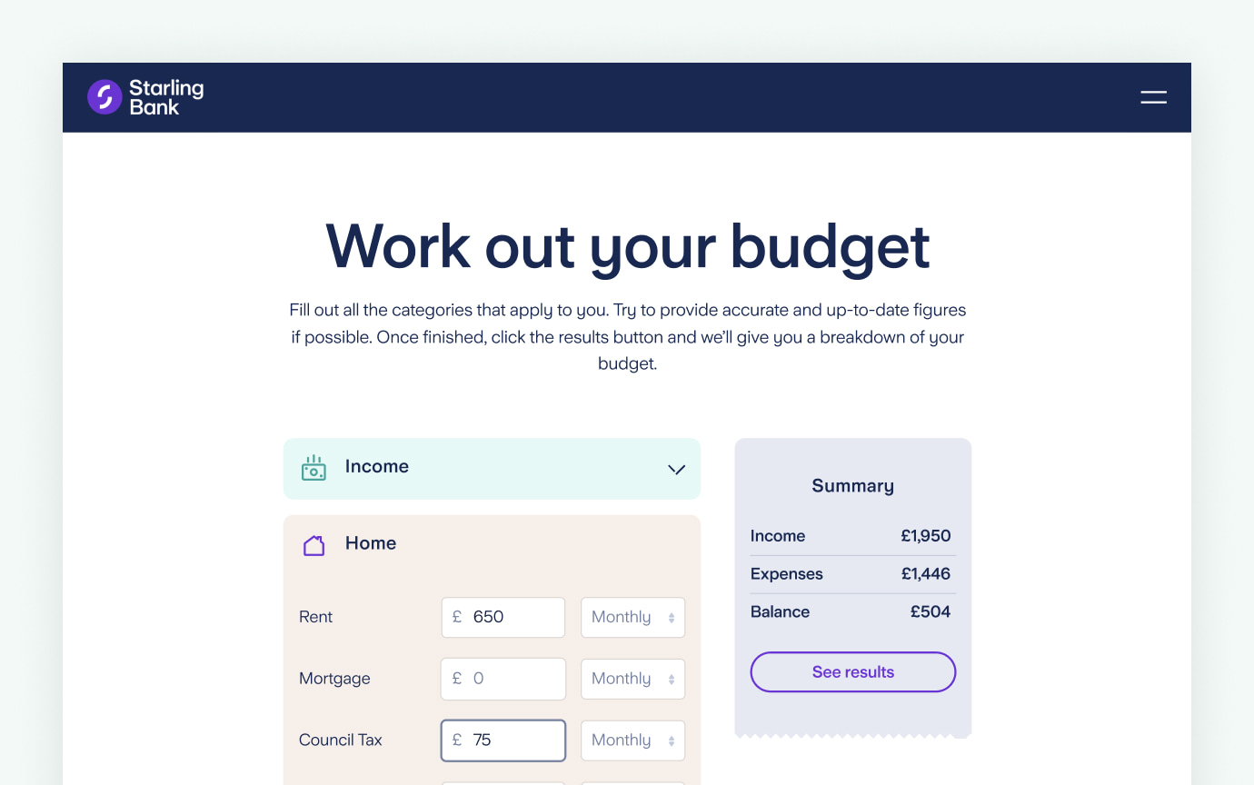 Starling's Budget Planner