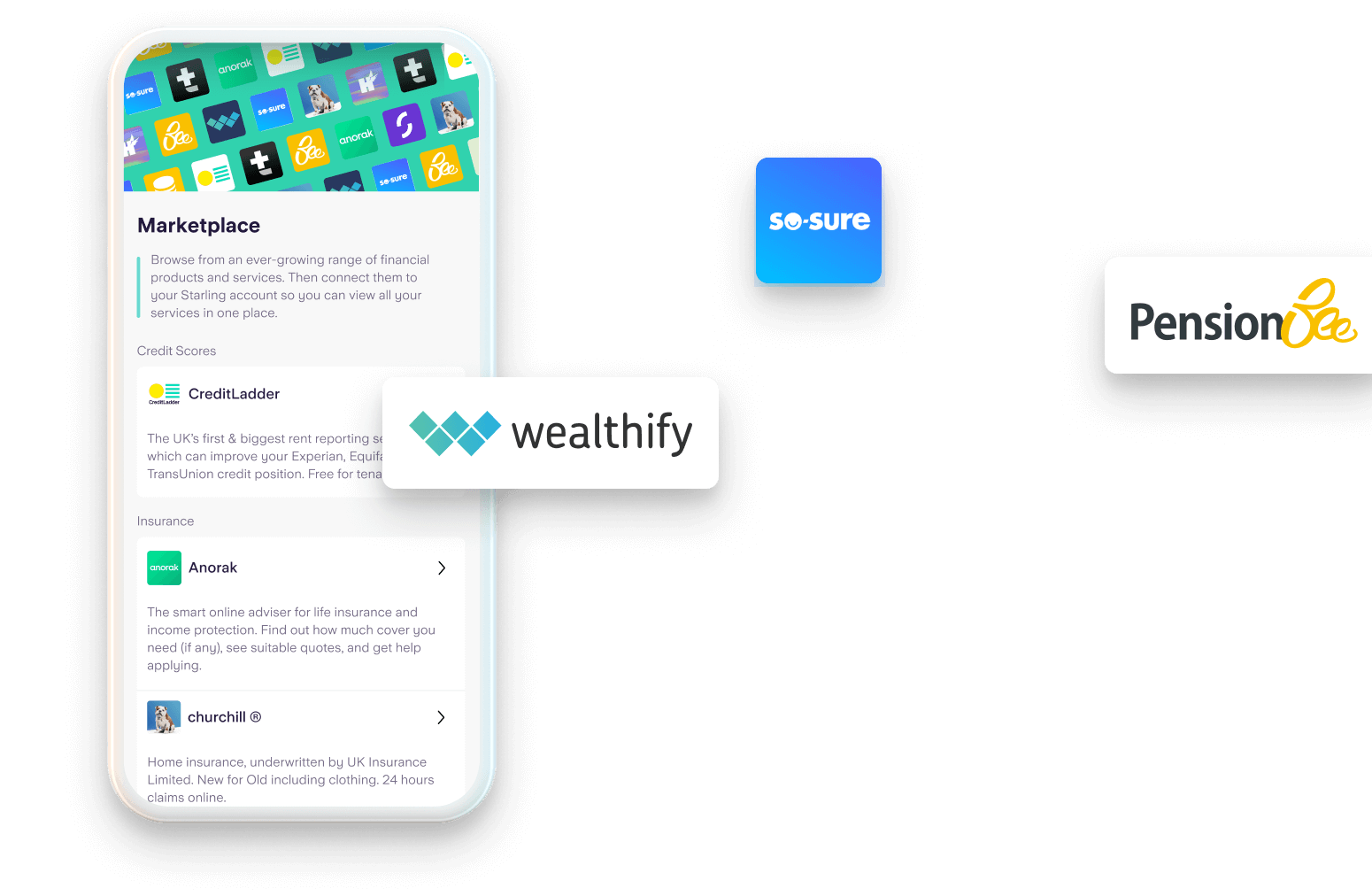 Starling app marketplace screen