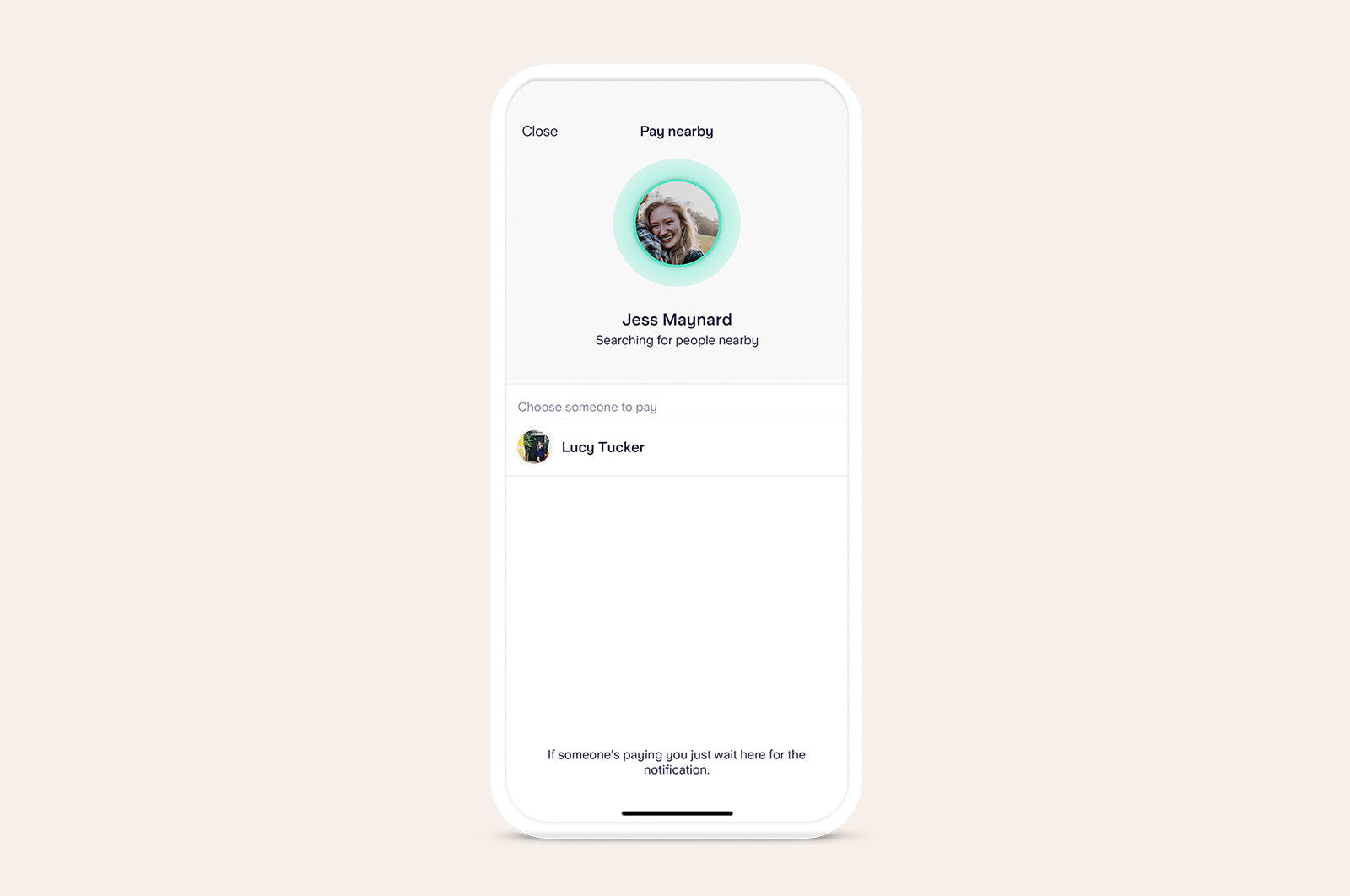 Nearby Payments on the Starling app