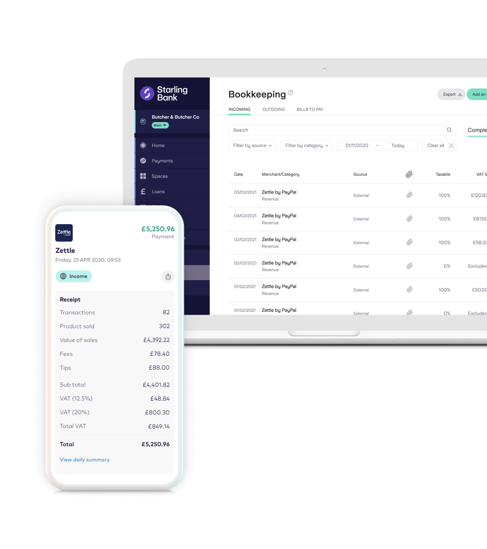 Marketplace iZettle payments screen