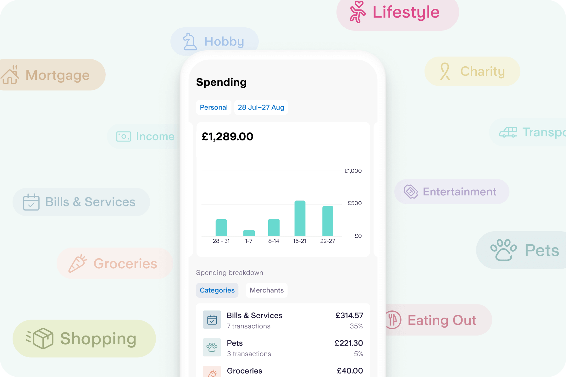 Bills space in the Starling App