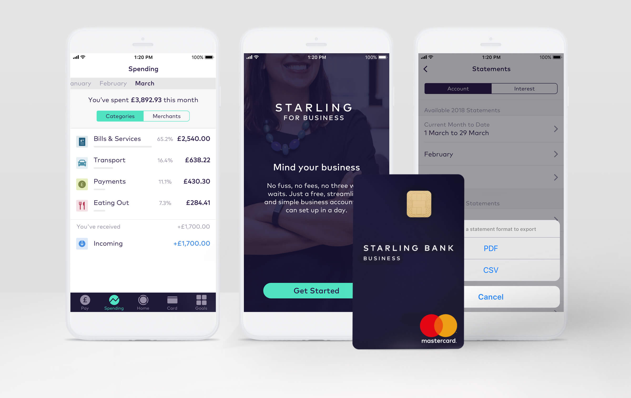 Starling bank for business app and card