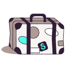 Illustration of suitcase with starling logo