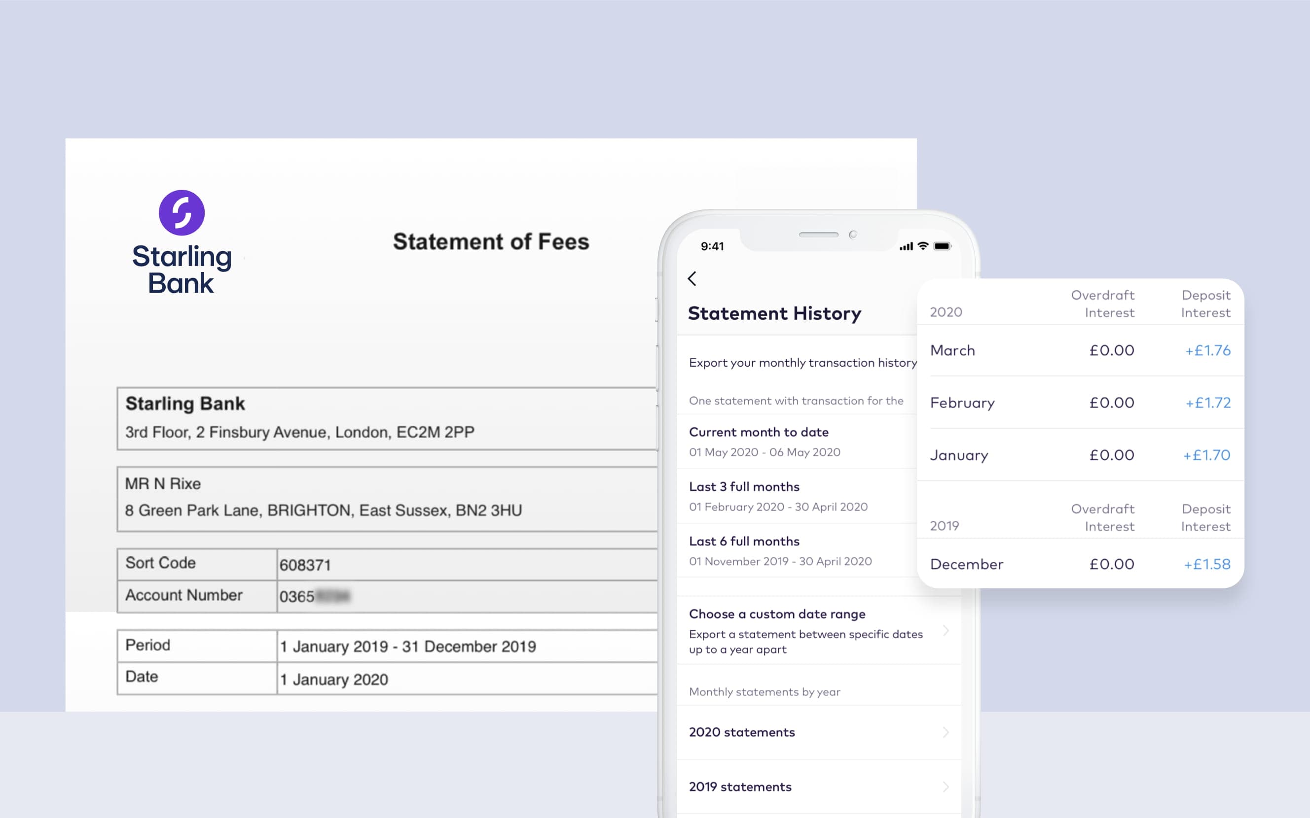 Statement of Fees and Statement History in the app