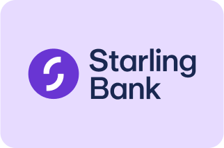 Starling Bank logo on a purple background