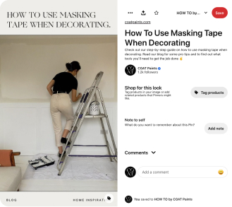 A pinterest page showing "How to use making tape when decorating"