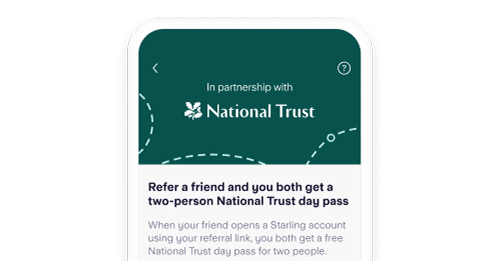 Phone screen displaying National Trust page