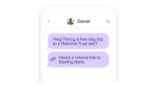 Messages on phone screen