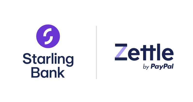 Starling Bank and Zettle by PayPal logos