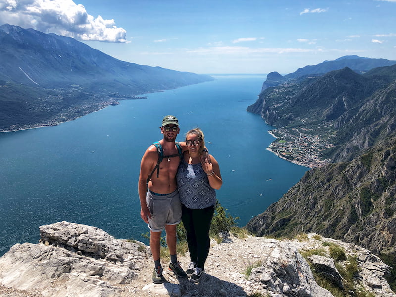 Harriet and Josh stood infront of Lake Garda