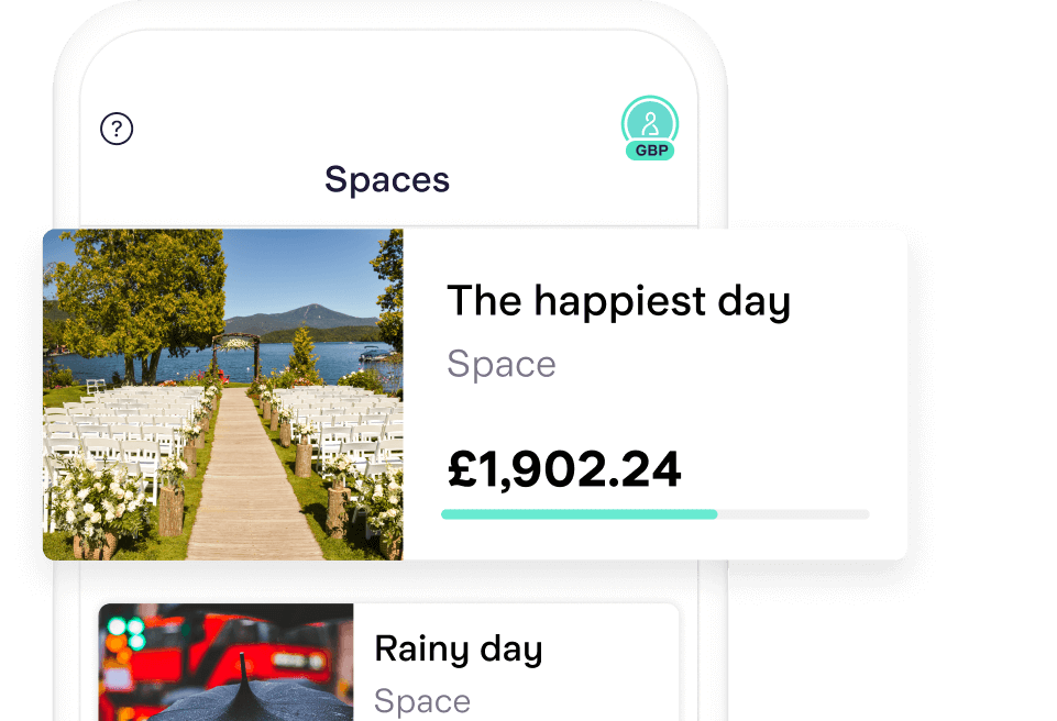 Starling app Spaces screen