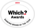 A picture of badge awarded to Starling Bank for being Which Banking Brand of the Year 2024